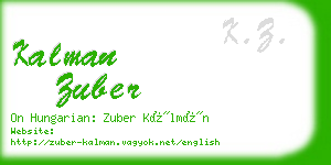 kalman zuber business card